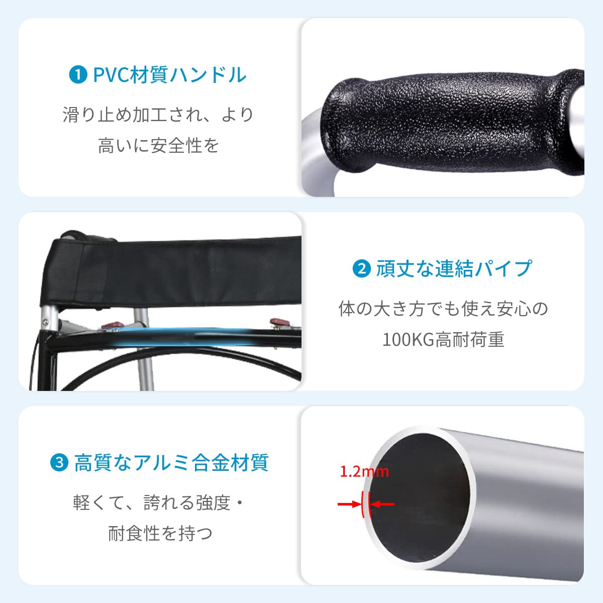 Amazon | RAKU 歩行器 折りたたみ 歩行車 高齢者用 室内室外兼用